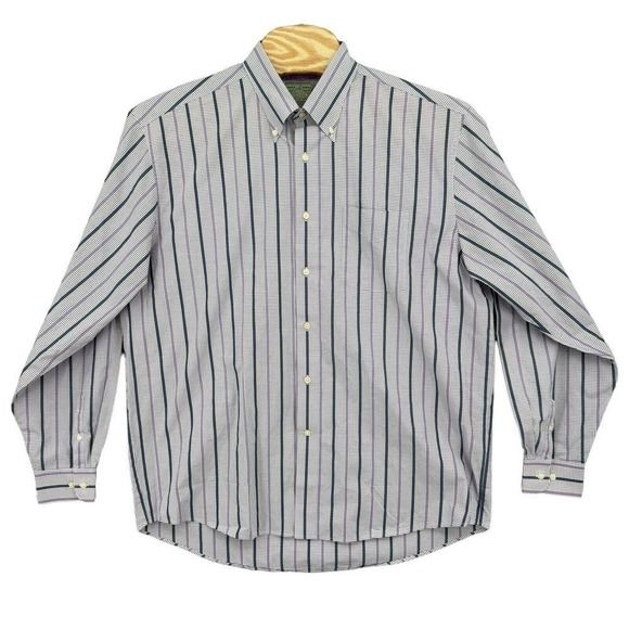 Cooper Jones 2XLT Lavender Striped Long Sleeve Button Down Men's Shirt - Picture 1 of 6